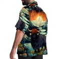 thumbnail image 3 of Yak Men's Hawaiian Button Down Printed Short Sleeve Summer Beach Shirts, 3 of 6