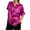 Hot Pink-02, variant on Mittory Women's Short Sleeve Satin Blouses Casual Loose Crewneck Silk Shirts Roll Up Sleeve Tunic Tops