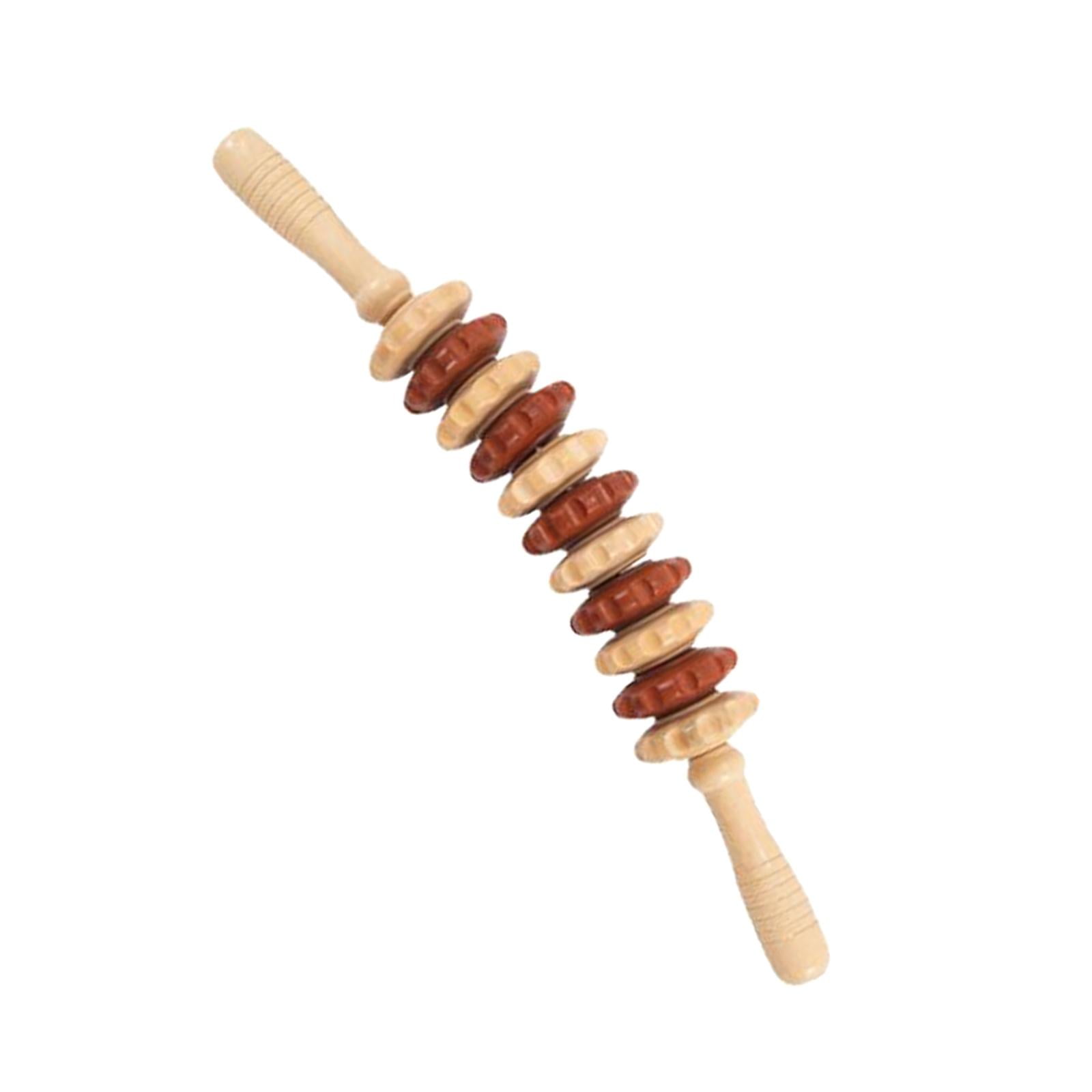 Portable Wooden Massage Roller Handheld Massage Stick Tool for Waist