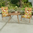thumbnail image 3 of Jordan Manufacturing 44" x 22" Beachcrest Poppy Red Floral Rectangular Outdoor Chair Cushion with Ties and Hanger Loop, 3 of 13