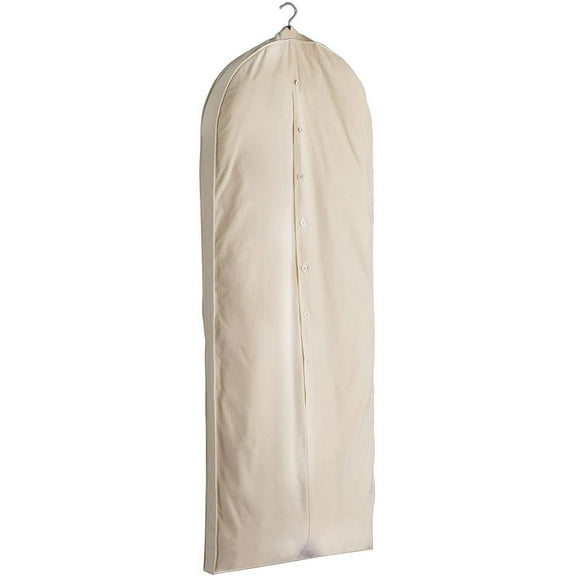 Foster-Stephens, Muslin Acid-Free Cotton Wedding Gown Garment Bag | 62" Long Coat or Dress Storage and Preservation Bag | Closet Storage for Dresses