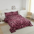 thumbnail image 3 of Erosebridal Pink Leopard Print Comforter Sets, Cheetah Comforters & Duvets, Wildlife Animal Reversible Duvet Insert, Microfiber Bedroom Decoration, 2pcs, 3 of 8