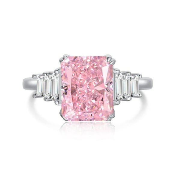 Pink CZ Cushion Fashion Ring
