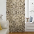 thumbnail image 5 of Traditional Morocco Sheer Curtains 72 Inches Long, Vintage Abstract Geometric Art Brown Light Filering Curtains, Breathable Simi Curtain Privacy Drapes for Living Room Bedroom Window Treatment, 5 of 9