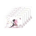 thumbnail image 4 of MKHERT Pink Flowers Fairy with Butterflies Placemats Table Mats for Dining Room Kitchen Table Decoration 12x18 inch,Set of 6, 4 of 4