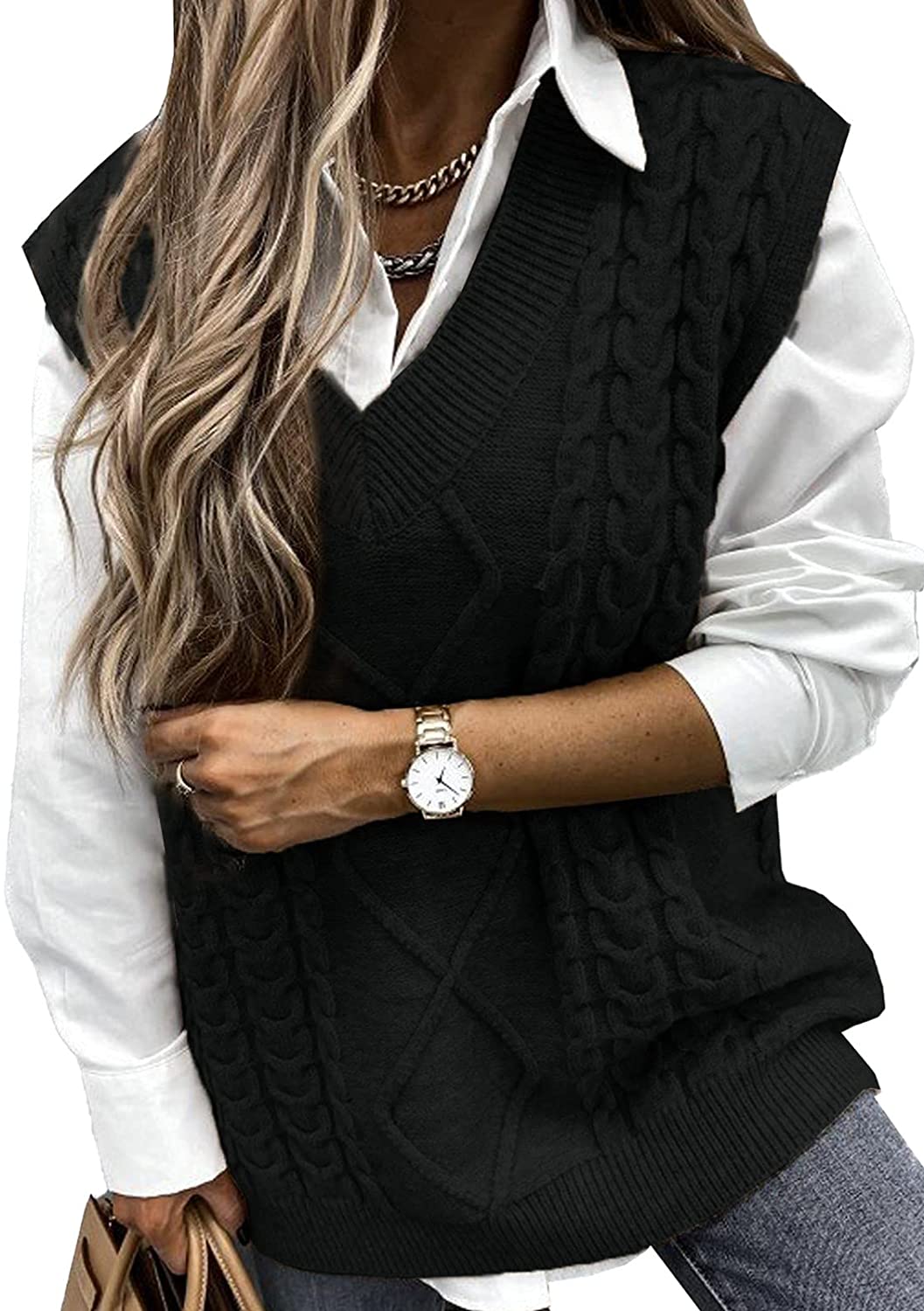 cable knit sweater vest womens