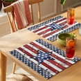 thumbnail image 4 of 4th of July Star Placemats Set of 8 Independence Day American Flag Vintage Place Mats Indoor Wipeable Table Mats Washable Cloth Dining Table Placemats for Kitchen Holiday Party Home Decor 13x19 Inch, 4 of 9