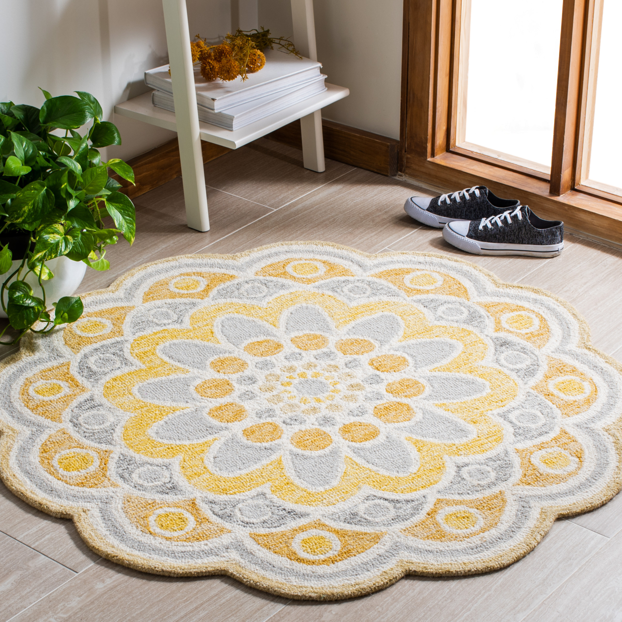 SAFAVIEH Novelty NOV101B Handmade Grey / Gold Rug