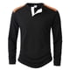 thumbnail image 5 of pstuiky Camisas de invierno de manga larga para hombre, Blusa/camisa informal y moderna de color liso con cuello redondo y botones en bloques de color para hombre camisetas de hombre xxxl, 5 of 9