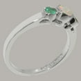 thumbnail image 4 of LBG British Made 18k White Gold Opal & Emerald ring Womens Anniversary Ring - 33 size options - Size 11.75, 4 of 7