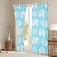thumbnail image 3 of Feelyou Teens Tribal Elephant Black Out Curtains, Vintage Western Damask Curtains Pack of 2 (42x63 Each), Mandala Flower Floral Bedroom Curtains, Window Curtains Home Decor, 3 of 6
