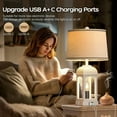 thumbnail image 4 of Table Lamp for Living Room, Farmhouse Lamps Set of 2 with USB A+C and Nightlight, 26" Rustic Bedside Lamps with 3-Way Dimmable, Touch Nightstand Lamp for Bedroom, 4 of 7