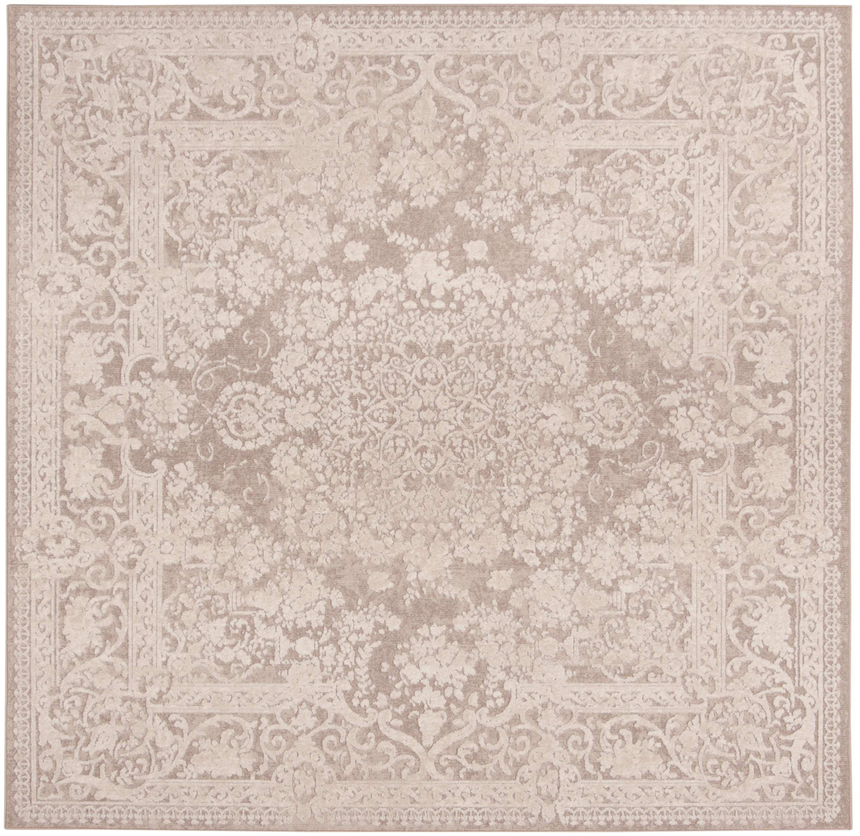 SAFAVIEH Reflection Sophia Traditional Area Rug, Beige/Cream, 5' x 5' Square