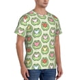 thumbnail image 4 of Yiaed Cute Chubby Frog Print Mens Short Sleeve Tight Fit T-Shirt, Crewneck Casual Tee-Small, 4 of 5