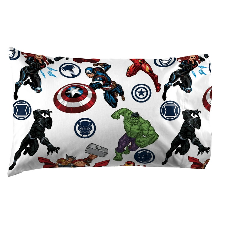 Marvel Avengers 4 Piece Jump Start Blue Microfiber Child s Bed in a Bag Twin Walmart