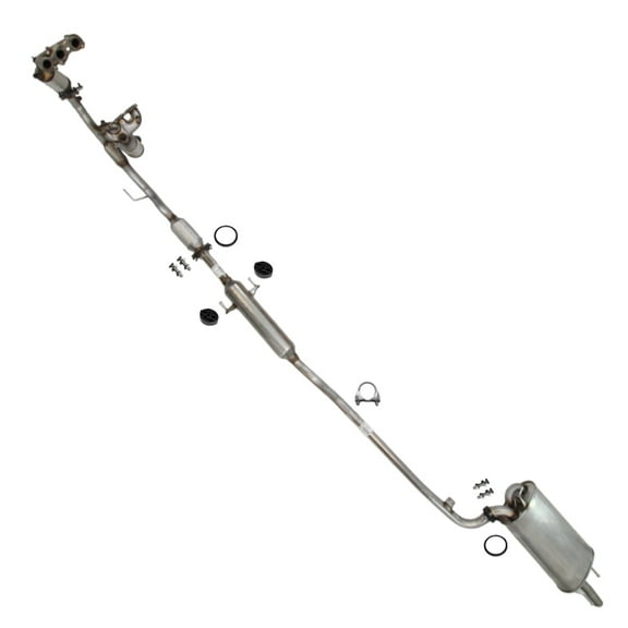 Northeastern Exhaust EPA Approved Passenger & Driver side Exhaust Manifold Rear Catalytic Resonator Pipe Muffler Complete Kit Fits 2004-2008 Toyota Solara 3.3L | SE SLE Sport