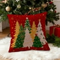 thumbnail image 4 of Luoshdecor Christmas Pillow Covers 18x18 in,Xmas Gift, Farmhouse Winter Watercolor Christmas Tree Stars Pillow Case for Sofa Couch Decoration, 4 of 6