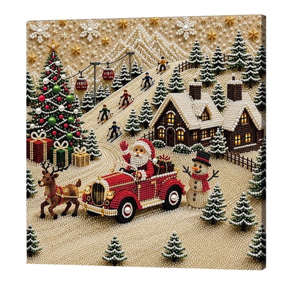 DIY Christmas Pearl Art Kit 3D Pearl Art Kit for Adults Beginner, Holiday Christmas Home Decor Gift