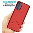 thumbnail image 3 of Case with Clip for Moto G 5G (2022), Nakedcellphone Slim Hard Shell Phone Cover with Kickstand and [Rotating/Ratchet] Belt Hip Holster Combo for Motorola XT2213 Series - Red, 3 of 10