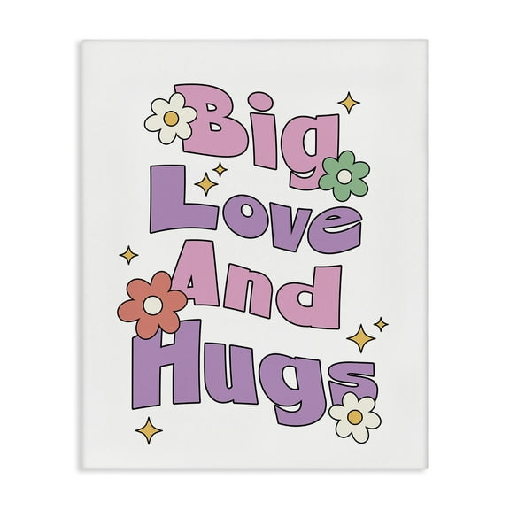 Stupell Industries Big Love And Hugs Plants & Flowers Painting Wrapped Canvas Art Print Wall Art, 16 x 20
