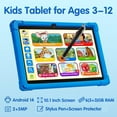 thumbnail image 4 of YYSWIE 10.1" Kids Tablet with Case & Stylus - Android 14, 6GB RAM, 32GB | Preloaded Learning Apps for Ages 3-12 | Parental Controls | 5000mAh Battery | GMS Certified, 4 of 8