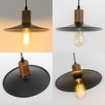 thumbnail image 3 of KAYYELAMP Set of Two Retro Design Track Lighting Fixture Walnut E26 Base Black Metal Dia 10.2" Shade 3.2Ft Adjusted Cord H-Type Track Lamp for Kitchen Bar Counter(No Bulb, Track), 3 of 7