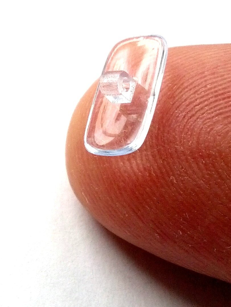 10 Pairs Rectangularshaped Screw in Silicone Nose Pads L=12mm, The