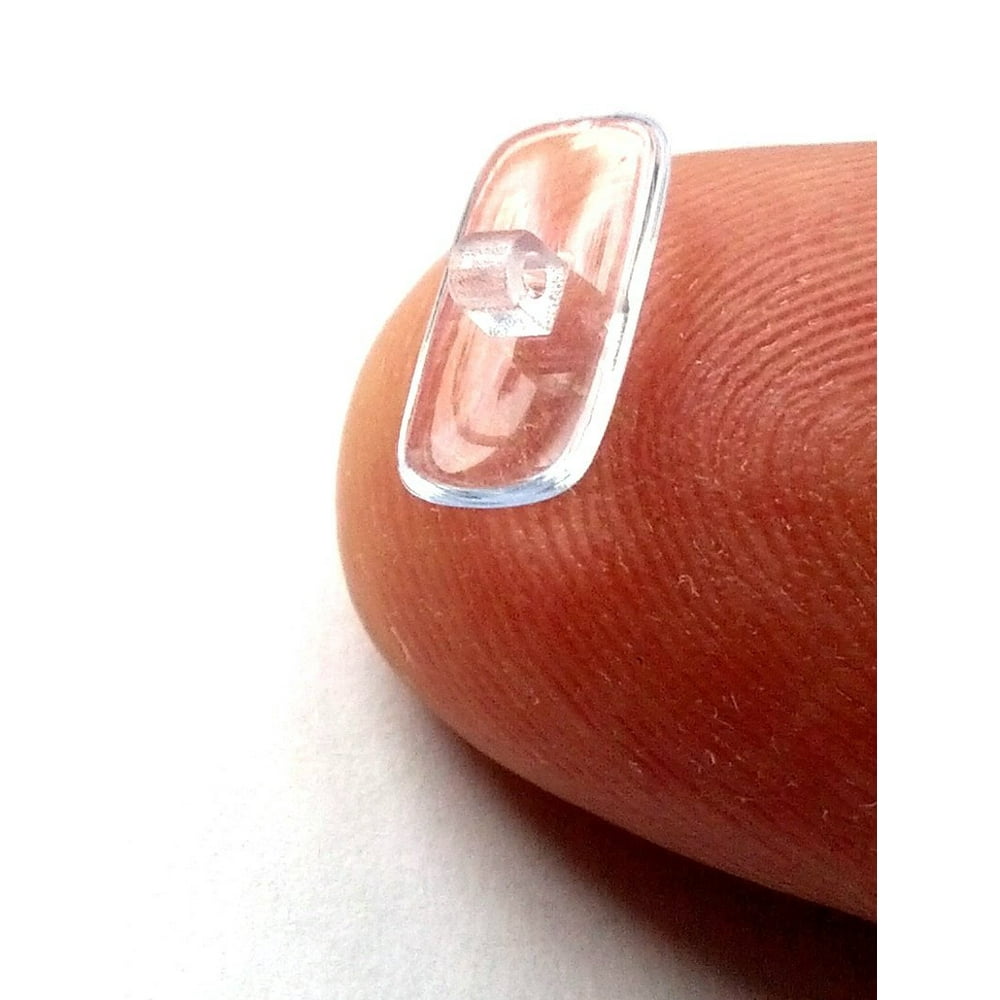 10 Pairs Rectangularshaped Screw in Silicone Nose Pads L=12mm, The