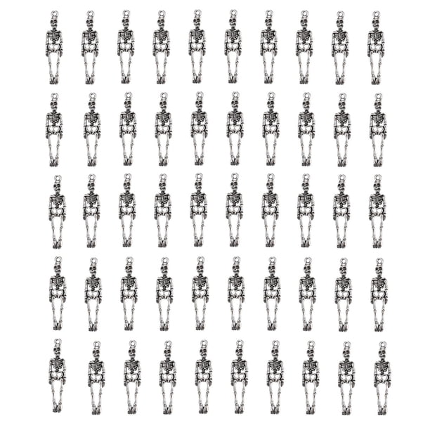 EeaseMX 50pcs encantos del colgante del esqueleto del cráneo para los pendientes del collar de las pulseras de Halloween