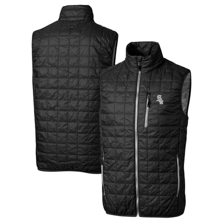 Men s Cutter & Buck Black Chicago White Sox Rainier Full-Zip Puffer Vest