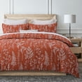 thumbnail image 3 of TELIZ Comforter Sets King 3 Pieces Botanical Branches Bedding Floral Printed Bed Sets,Red, 3 of 6