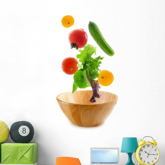 Assorted Fresh Vegetables Falling Wall Decal Sticker by Wallmonkeys Vinyl Peel and Stick Graphic (48 in H x 26 in W)