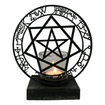 Wicca Occultic Angels and Demons Sacred Mystic Sigils Metal Votive Candle Holder