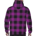 thumbnail image 5 of Hoodies for Men - Purple black plaid A Long Sleeve Comfrt Men'S Fashion Hoodies & Sweatshirts, Sweatshirts for Men Hoodies Pullover Clothing Clothes with Pouch, 5 of 7