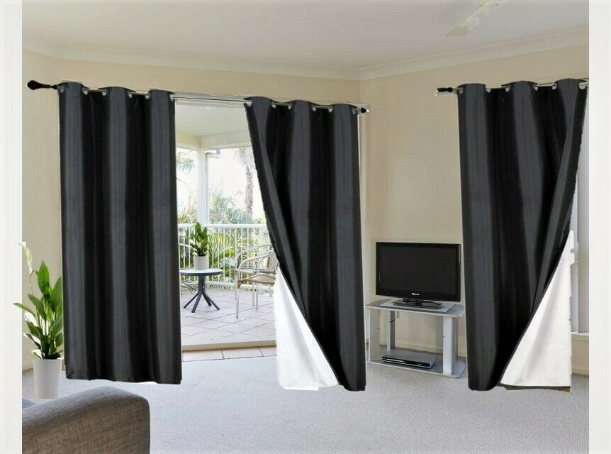 1 Set Heavy Thick Lined Thermal Blackout Grommet Window Curtain Panel ADAM TEAL 