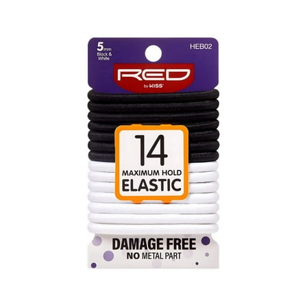 Red by Kiss Elastic Band 5mm – 14 Ct | Strong Hold Hair Ties for Everyday Styling