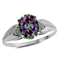 thumbnail image 2 of Star K � Oval 9x7 Rainbow Mystic Topaz trillion miracle setting wide band Ring, 2 of 9