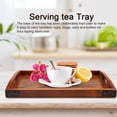 thumbnail image 2 of Heaveant Serving Tray, Large Wood Serving tea Water Drinks Tray Wooden Breakfast Tea Serving Tray With Handle, 2 of 8