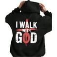 thumbnail image 4 of I Walk With God Hoodie – 2-Sided Christian Pullover – Faith-Based Streetwear Fleece Hoodie – Unisex Casual Gift for Men & Women, 4 of 6
