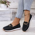thumbnail image 2 of Platform Wedge Slip on Penny Loafers for Women Spring Fall Fashion Casual Buckle Walking Driving Work Shoes, 2 of 7