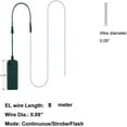 thumbnail image 4 of 5m Fluorescent Green El Wire String Light, Waterproof, Flexible, Battery Operated, 4 of 8