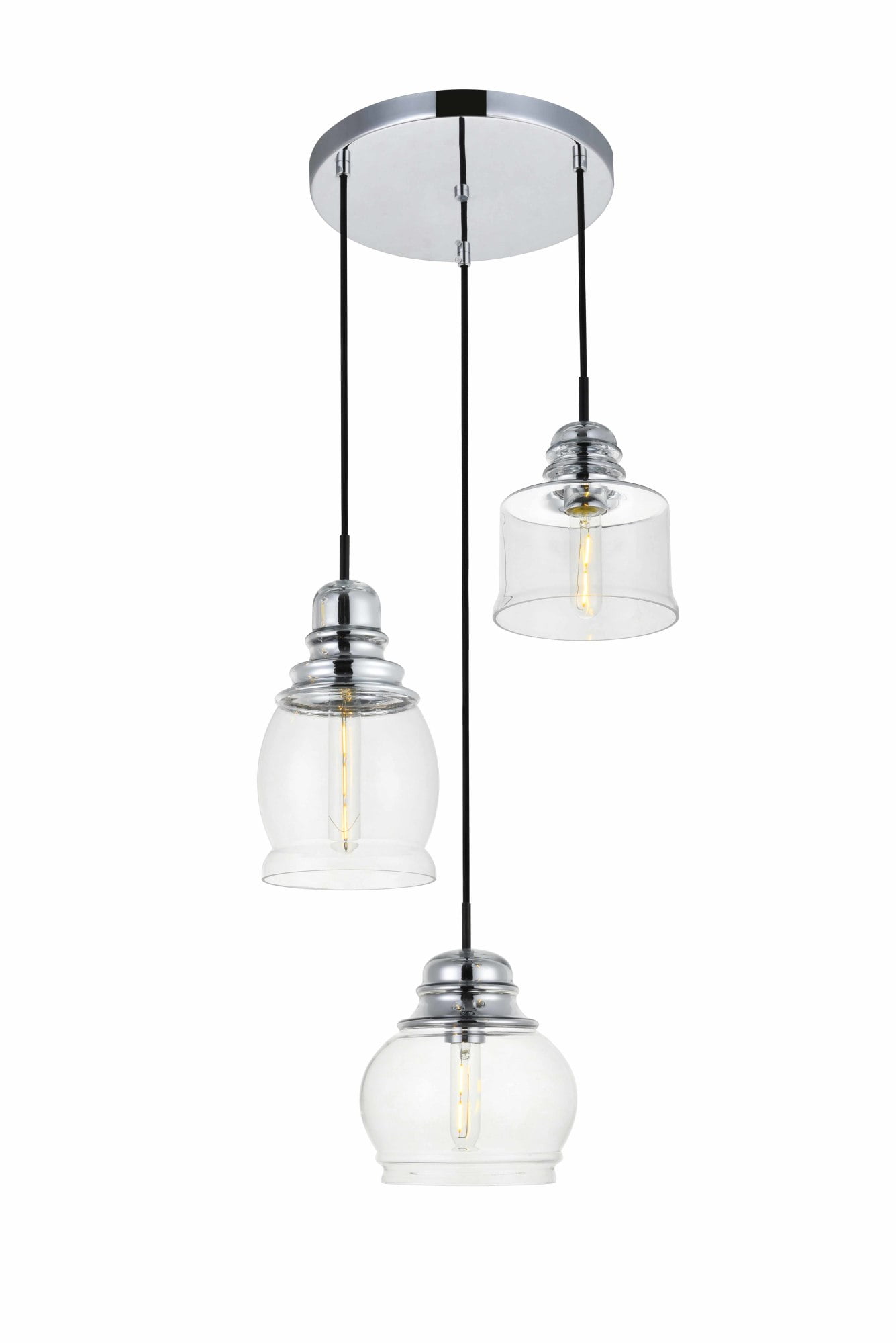 Elegant Lighting Ld2239 Kenna 3 Light 17 Wide Multi Pendant With Clear Gl Elegant Lighting Ld2239 Kenna 3 Light 17 Wide Multi Pendant With Clear Gl