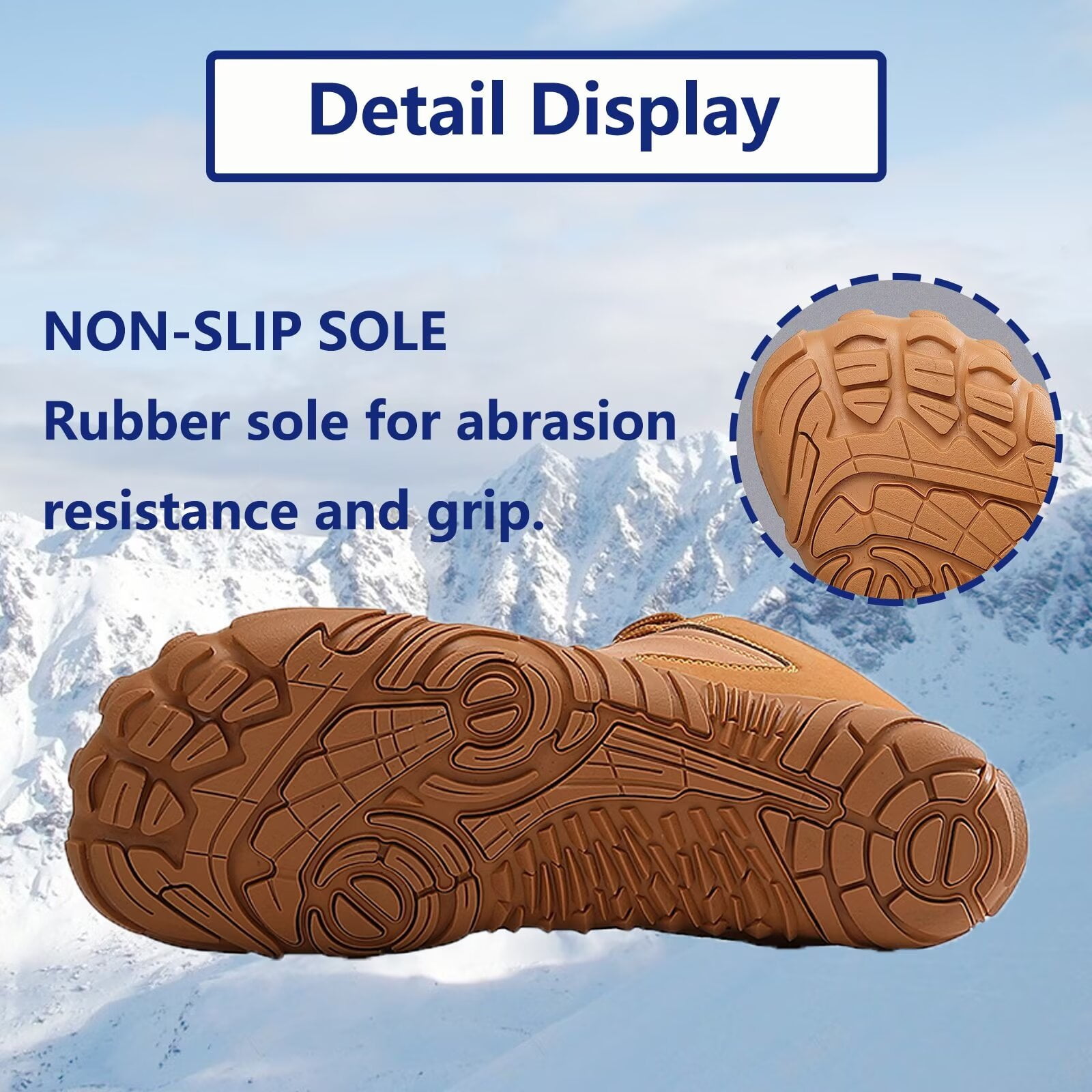 Yunkctuk Mens Womens Barefoot Shoes Winter, Men's Women's High-top Walking Shoes Snow Boots,Thickened Warm Fur Lined Non-slip Hiking Cotton Boots.