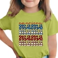thumbnail image 1 of Zpanxa T-Shirts d'Été pour Filles Imprimé de la Fête de l'Indépendance Col Rond Manches Courtes Haut Polyester Spandex 5-6 Ans, 1 of 6