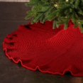 thumbnail image 3 of Falda de árbol de Navidad tejida a mano, suministros decorativos, delantal de base de árbol de punto, borde de oreja de lana gruesa, 3 of 5