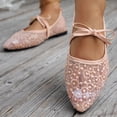 thumbnail image 6 of Miluxas Ballet Flats for Women Mary Jane Shoes with Strap Lace up Bow Flat Shoes Comfortable Dress Shoes for Women Dressy Work office Wedding Daily Ballerina Shoes Pink 9.5(43), 6 of 9