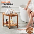 thumbnail image 6 of Solid Teak Wood Shower Seat, Corner Design, 18.5" Tall, 15.5" Wide, Heavy-Duty 500LB - Bathroom & Outdoor Shower Stool, 6 of 10