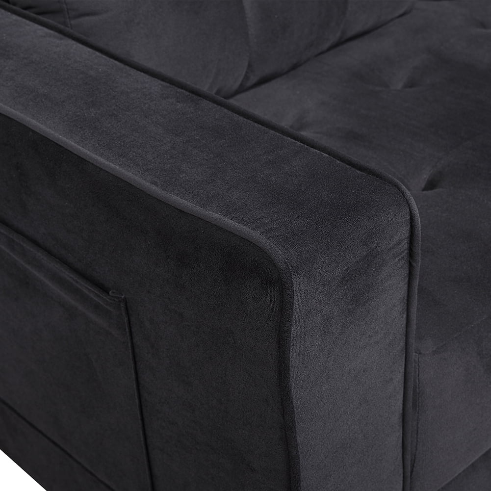 Lowestbest Modern Sectional Sofa Set, Loveseat and Chair Couch Set for Bedroom, Black (1+2 Seat) Lowestbest Modern Sectional Sofa Set, Loveseat and Chair Couch Set for Bedroom, Black (1+2 Seat)