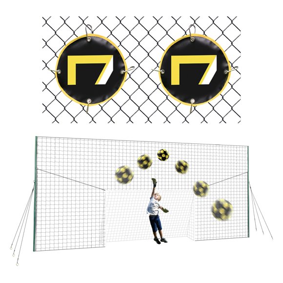 Open Goaaal Soccer Goal Net & Soccer Backstop Net with Rebounder - Soccer Nets for Backyard All in One & Practice Targets - Soccer Goals for Backyard - Standard Size (2 Pack)