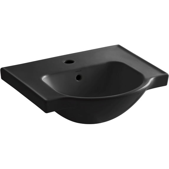 Kohler K-5247-1 Veer 21" Pedestal Bathroom Sink - Black